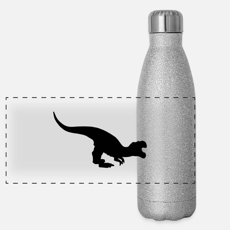 Dinosaurier primeval times Urzeit TRex T-Rex Earth Panorama Glitzer Isolierflasche 500 ml