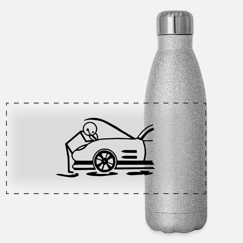 Kfz-Mechaniker Panorama Glitzer Isolierflasche 500 ml