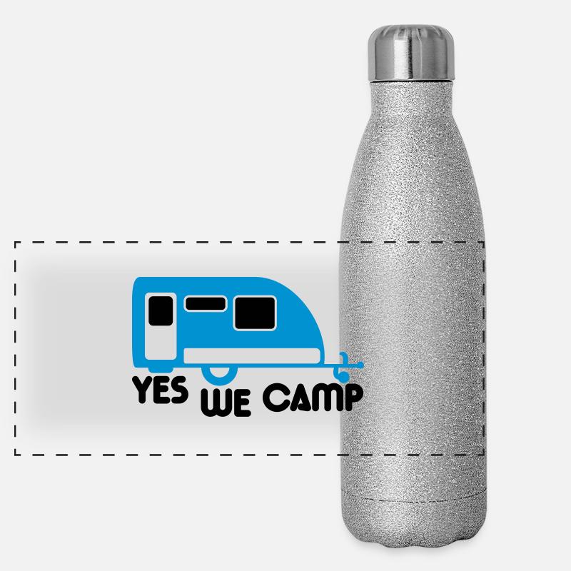 camp , camper, camping , caravan , trekking, rando Panoramic Glitter Thermal Bottle 500 ml