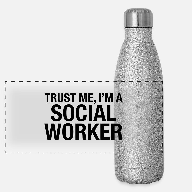 Trust Me I'm A Social Worker Gourde isotherme panoramique pailletée 500 ml