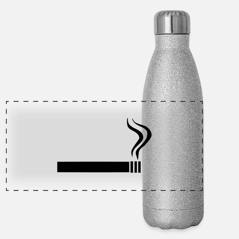Zigarette - Rauchen Panorama Glitzer Isolierflasche 500 ml