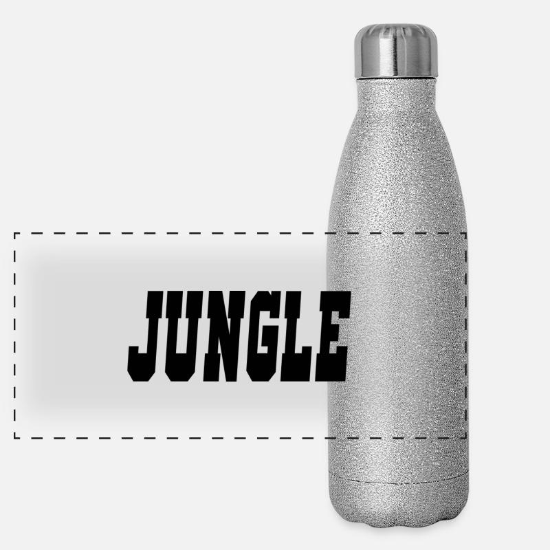 jungle - Panoramic Glitter Thermal Bottle 500 ml - silver glitter