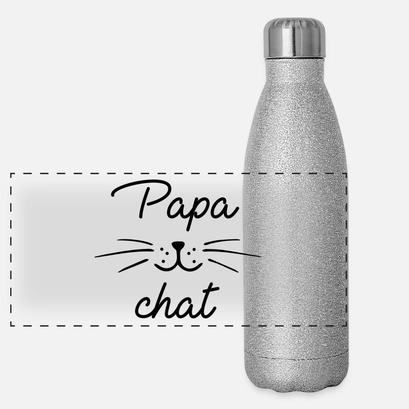 Papa chat Gourde isotherme panoramique pailletée 500 ml