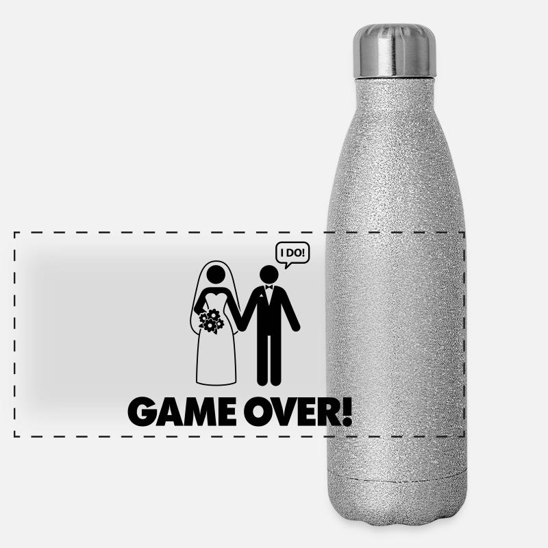 Fin du jeu. Je suis marié. Gourde isotherme panoramique pailletée 500 ml