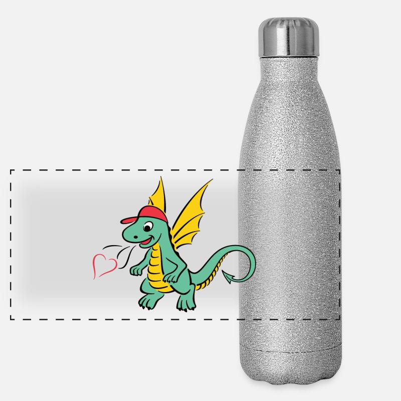 Kleiner Drache Panorama Glitzer Isolierflasche 500 ml