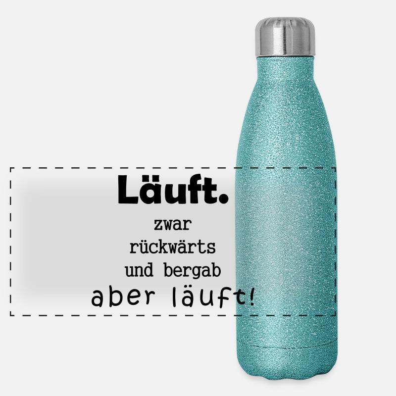 Runs, backwards and downhill, but runs! Panoramic Glitter Thermal Bottle 500 ml
