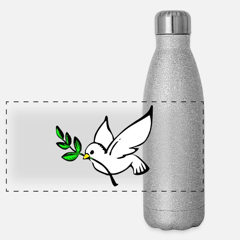 Friedenstaube Panorama Glitzer Isolierflasche 500 ml