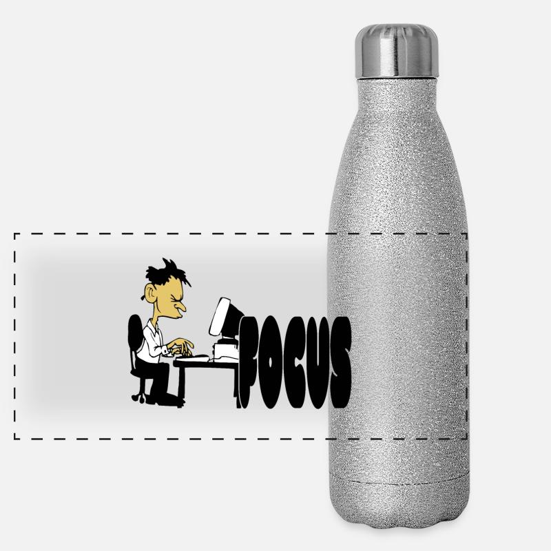 Büro Workaholic Panorama Glitzer Isolierflasche 500 ml