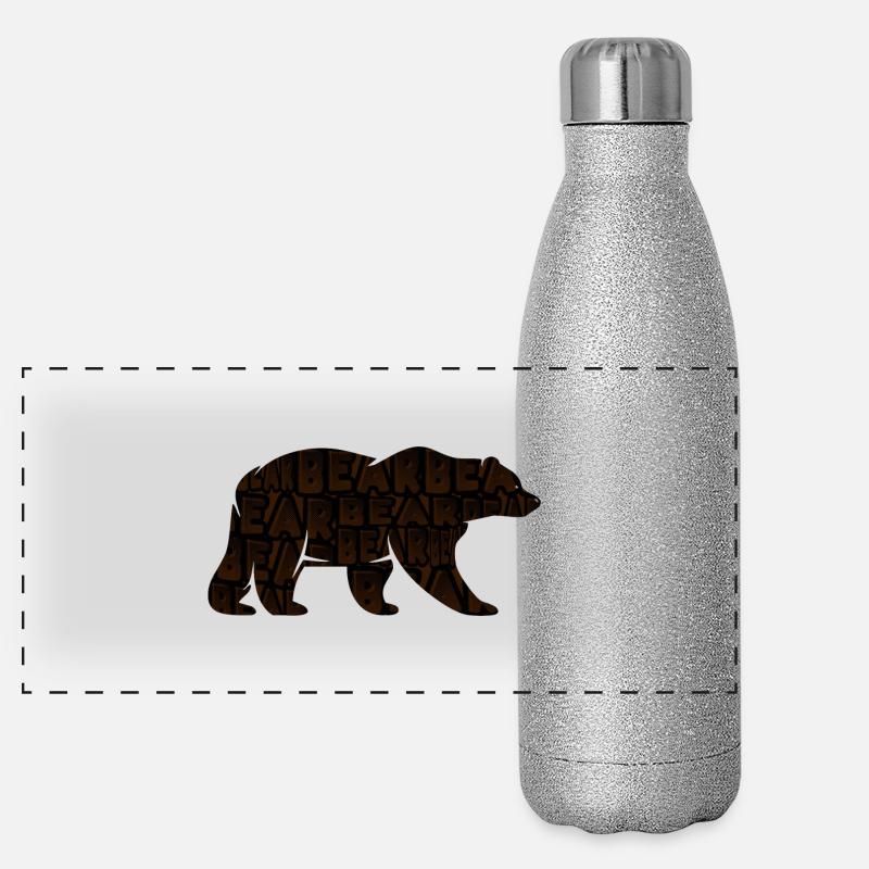 Strong brown bear Panoramic Glitter Thermal Bottle 500 ml