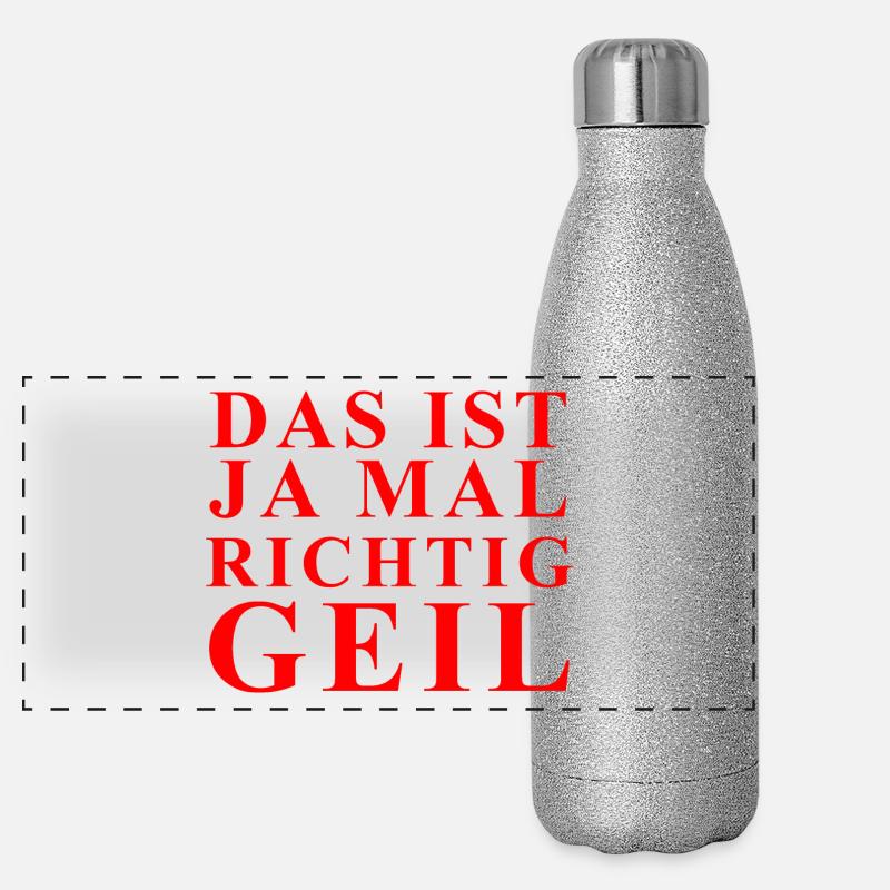 Das ist ja mal richtig geil rot Statement Panorama Glitzer Isolierflasche 500 ml