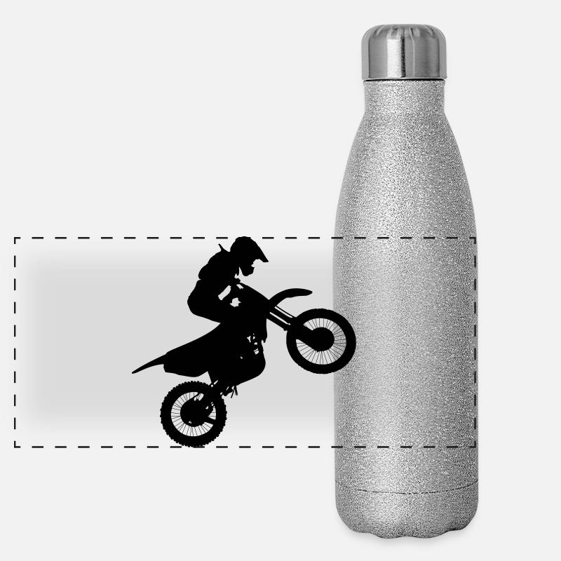 Image du pilote de motocross # Gourde isotherme panoramique pailletée 500 ml
