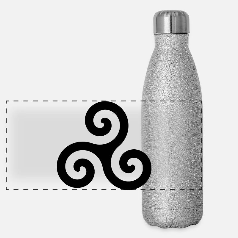 Brittany - Panoramic Glitter Thermal Bottle 500 ml - silver glitter
