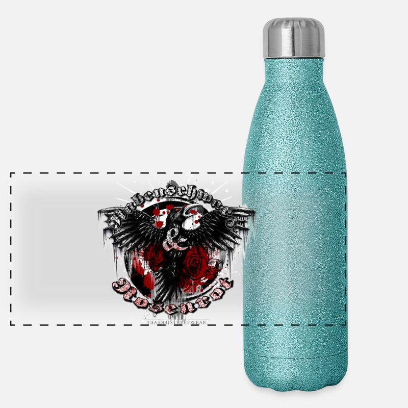 Rabenschwarz & Rosenrot Panorama Glitzer Isolierflasche 500 ml