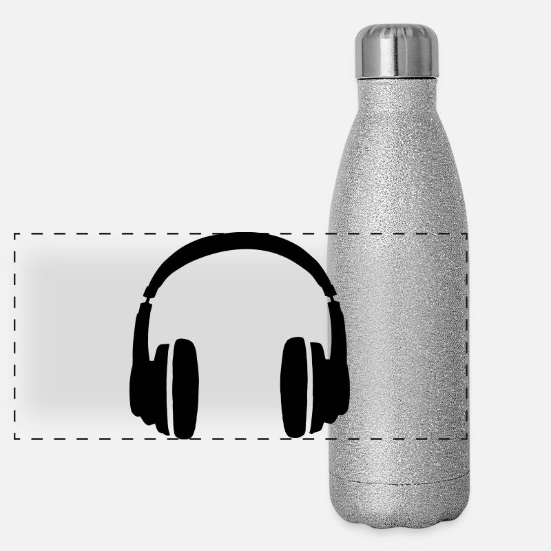DJ's Headphones Panoramic Glitter Thermal Bottle 500 ml