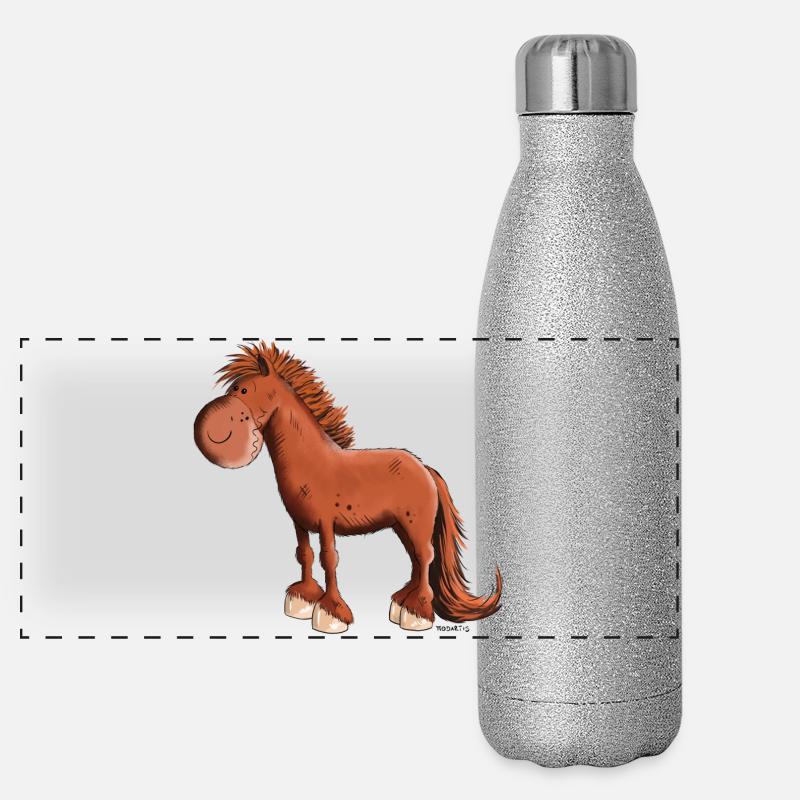 Cheval islandais Gourde isotherme panoramique pailletée 500 ml