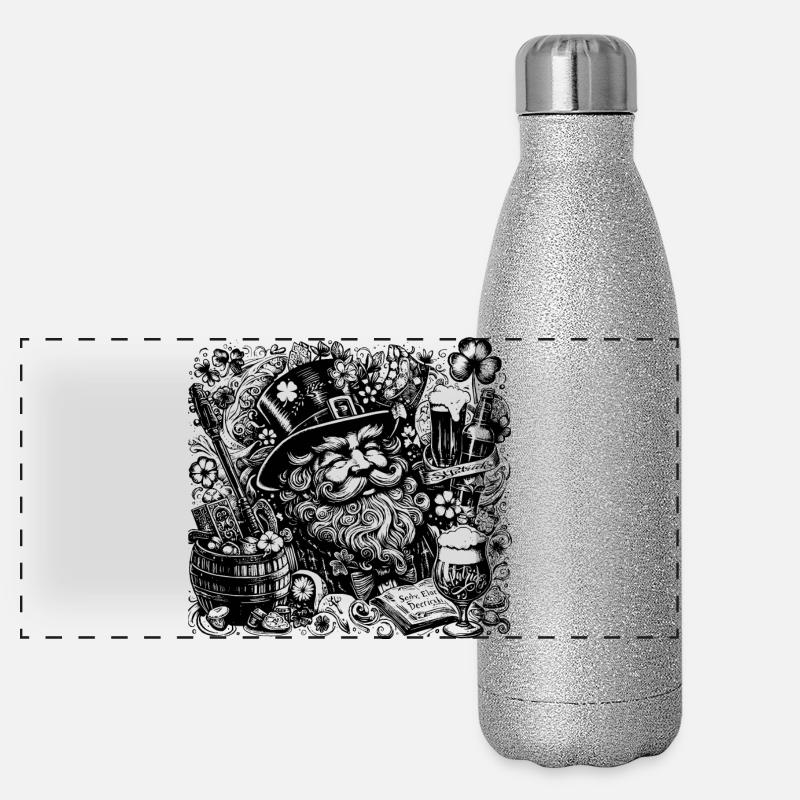 St. Patrick's Day Panorama Glitzer Isolierflasche 500 ml