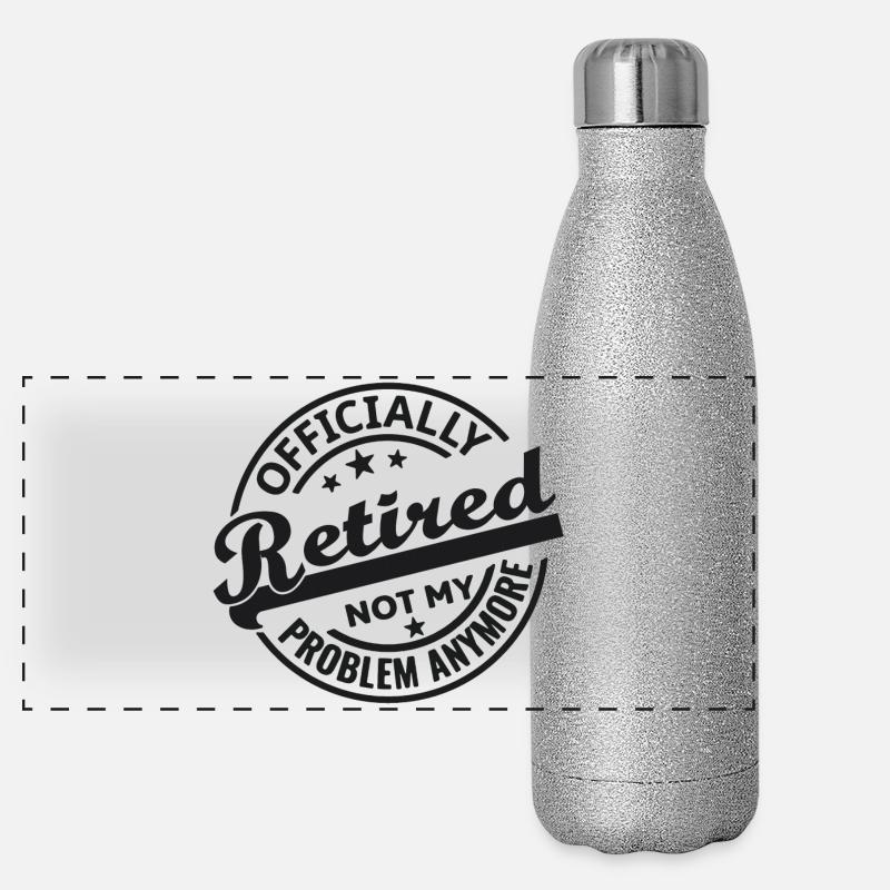 Officially Retired Not my problem anymore (black) Panoramic Glitter Thermal Bottle 500 ml