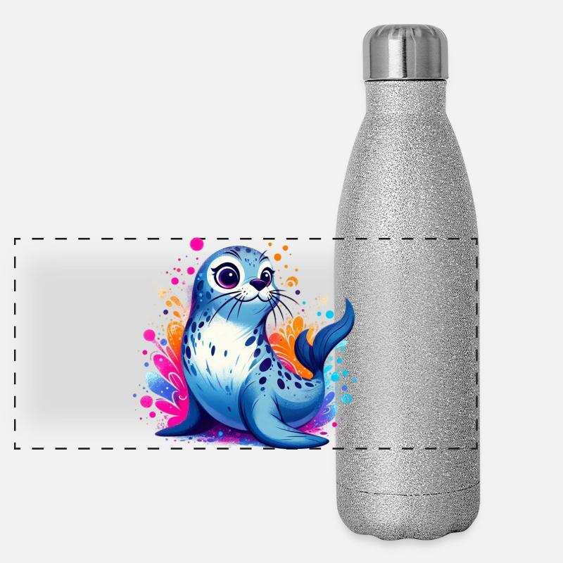 Phoque Gourde isotherme panoramique pailletée 500 ml