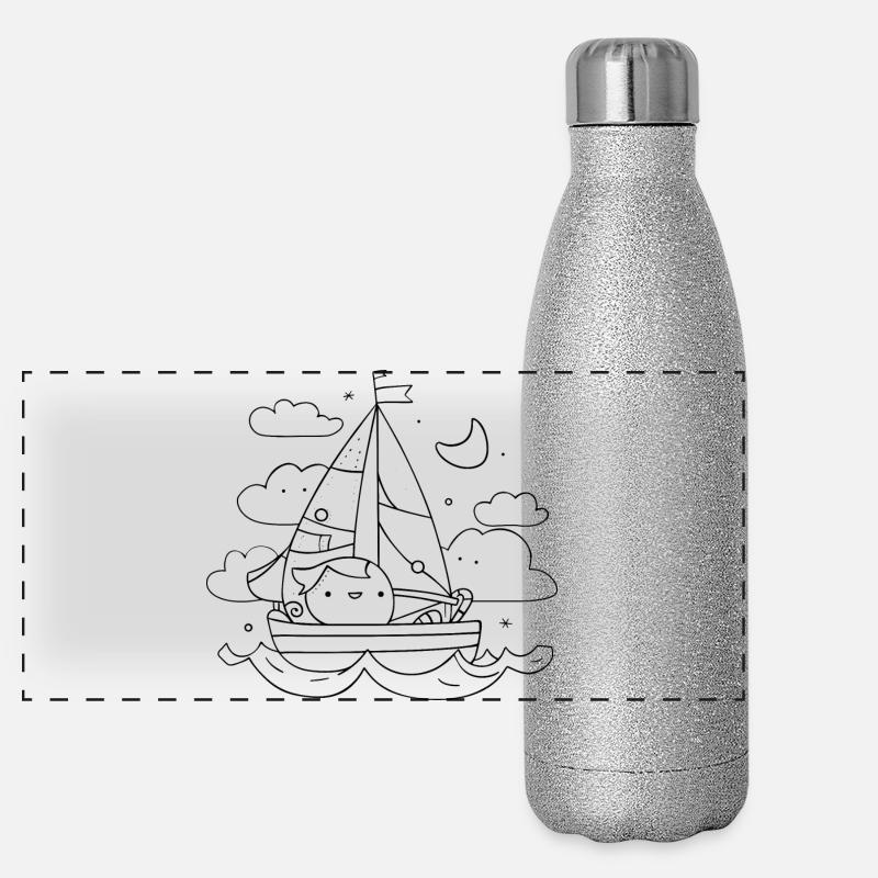 Look de dessin animé de voile Gourde isotherme panoramique pailletée 500 ml