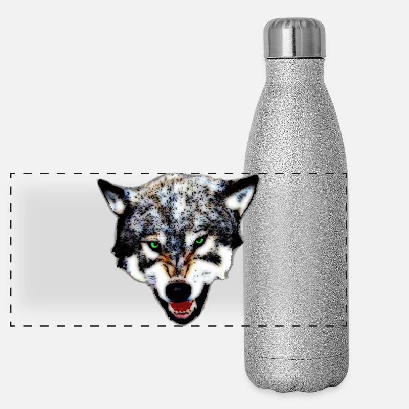 Wolf Panorama Glitzer Isolierflasche 500 ml