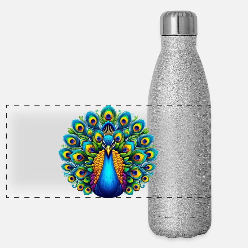 Peacock Panoramic Glitter Thermal Bottle 500 ml
