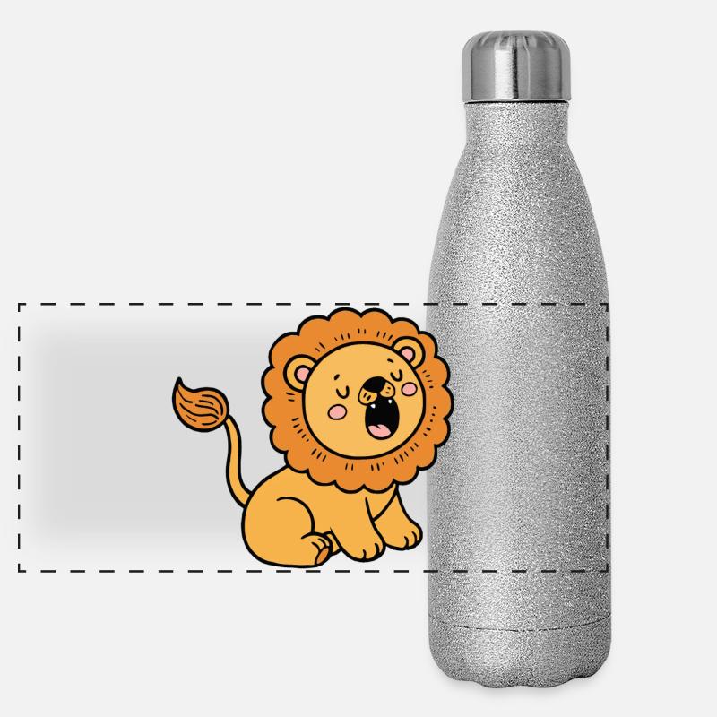 Löwe Panorama Glitzer Isolierflasche 500 ml