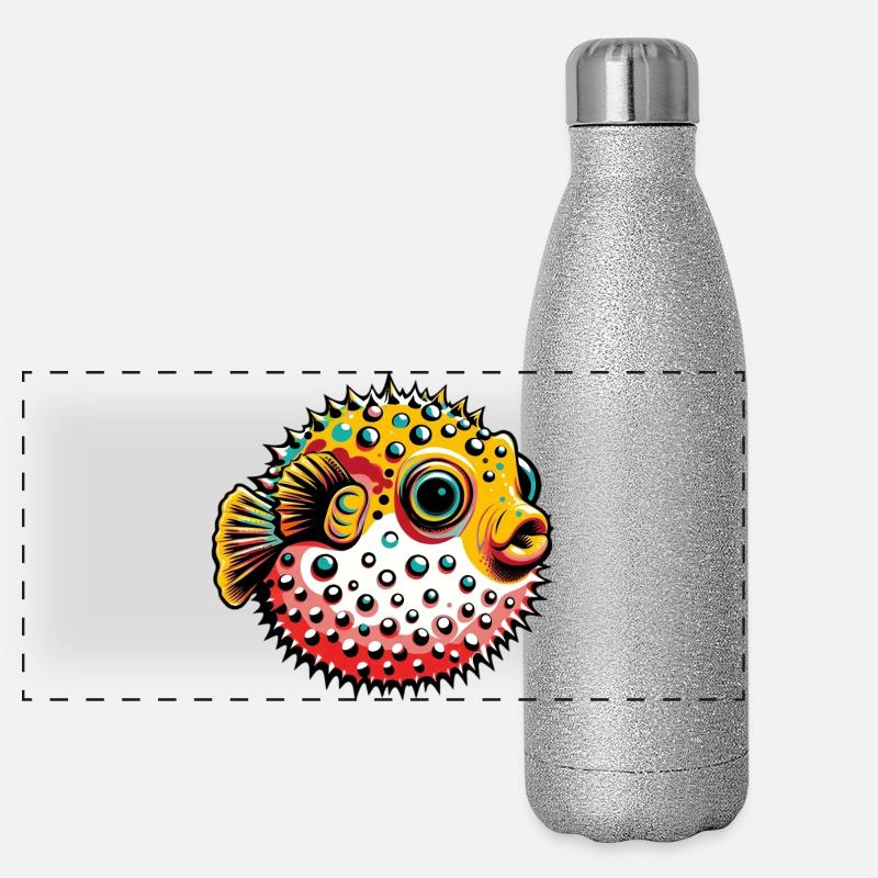Kugelfisch Panorama Glitzer Isolierflasche 500 ml