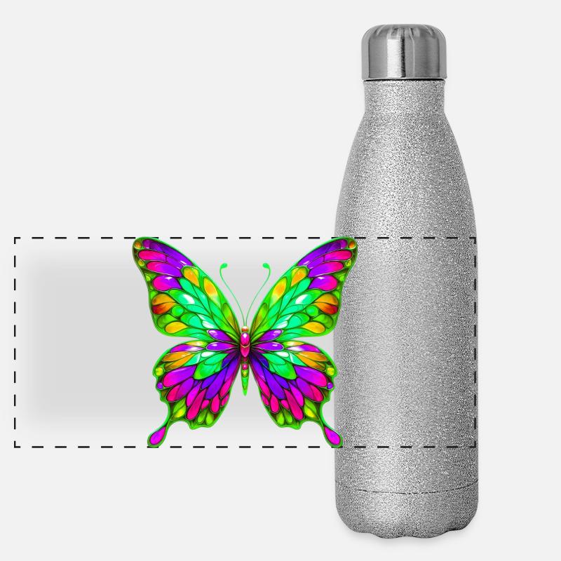 Papillon Gourde isotherme panoramique pailletée 500 ml