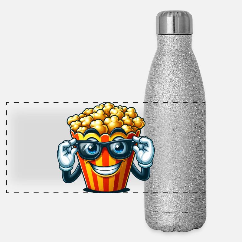 Cool Popcorn Comic Lunettes de soleil Cinéma Gourde isotherme panoramique pailletée 500 ml