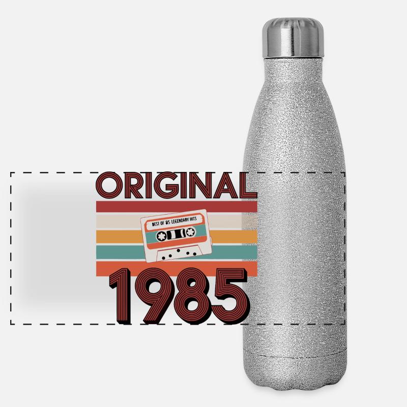 Original 1985 Vintage Geburtstag Retro Vintage Panorama Glitzer Isolierflasche 500 ml