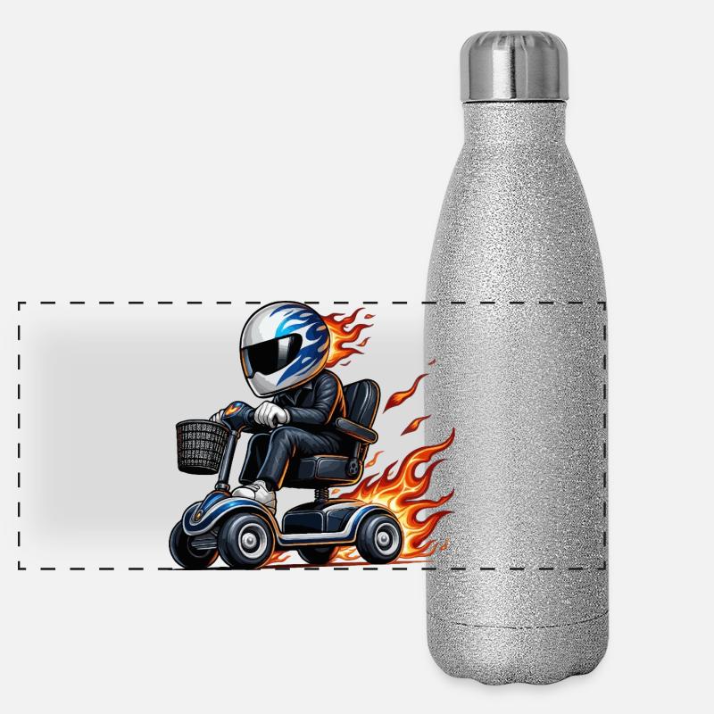 Scooter de mobilité Race bleu Gourde isotherme panoramique pailletée 500 ml