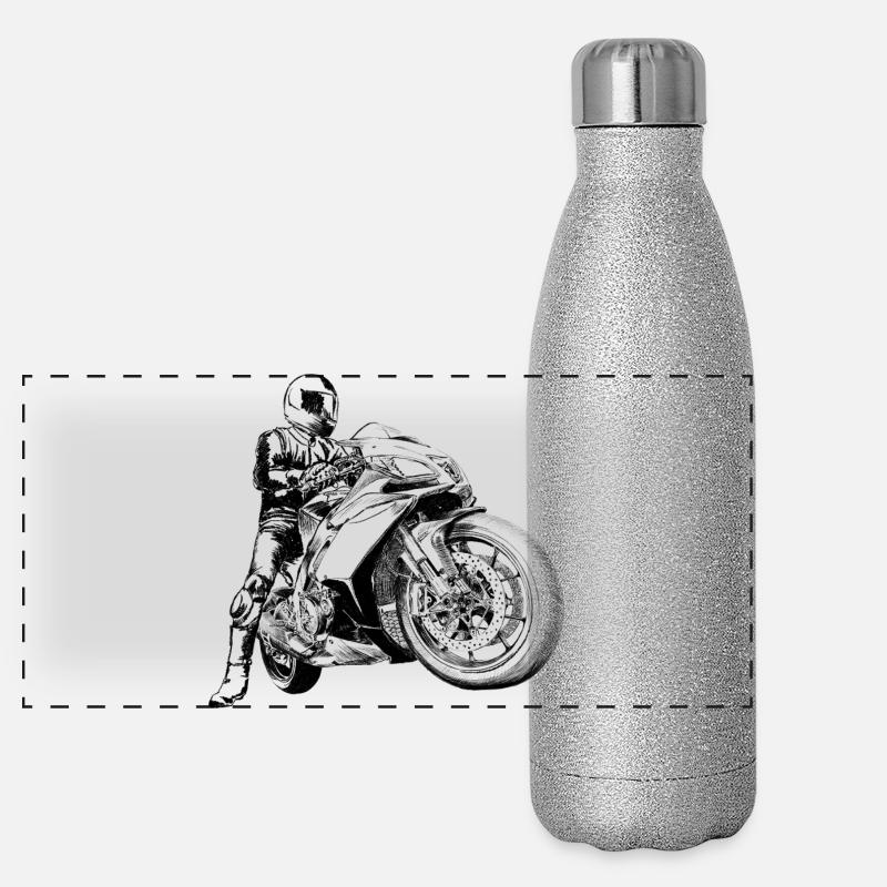 motocyclette Gourde isotherme panoramique pailletée 500 ml