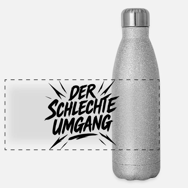 The Bad Handling - Funny Statement Panoramic Glitter Thermal Bottle 500 ml