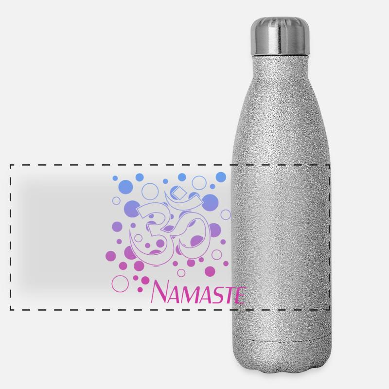 Om Namaste Gradient Kreisdesign Panorama Glitzer Isolierflasche 500 ml