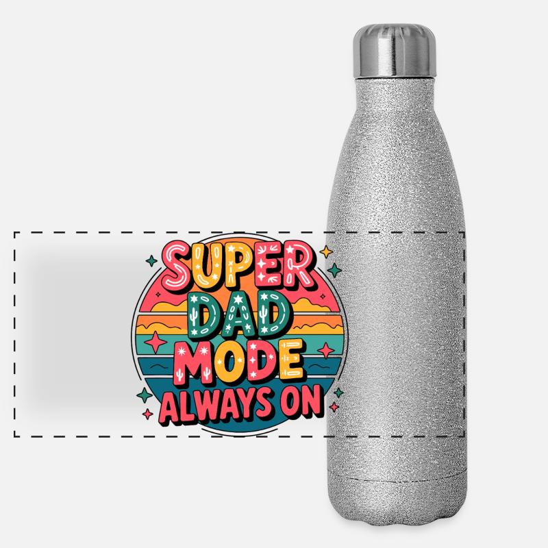 Super Dad Mode Always Active Panoramic Glitter Thermal Bottle 500 ml