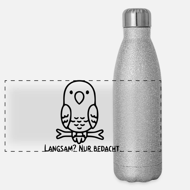 Vogel Spruch | Langsam? Nur bedacht. Panorama Glitzer Isolierflasche 500 ml