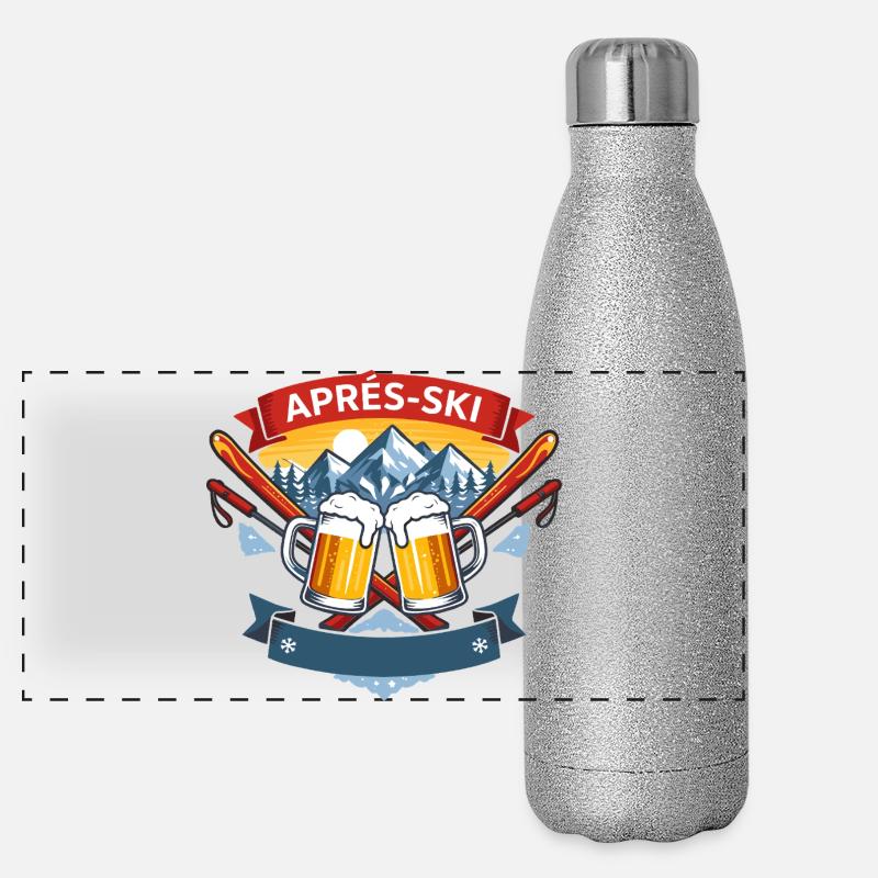 Apres Ski Comic Design Panorama Glitzer Isolierflasche 500 ml