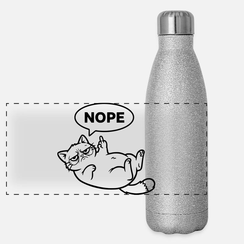 Résumé du doigt d’honneur du chat Gourde isotherme panoramique pailletée 500 ml