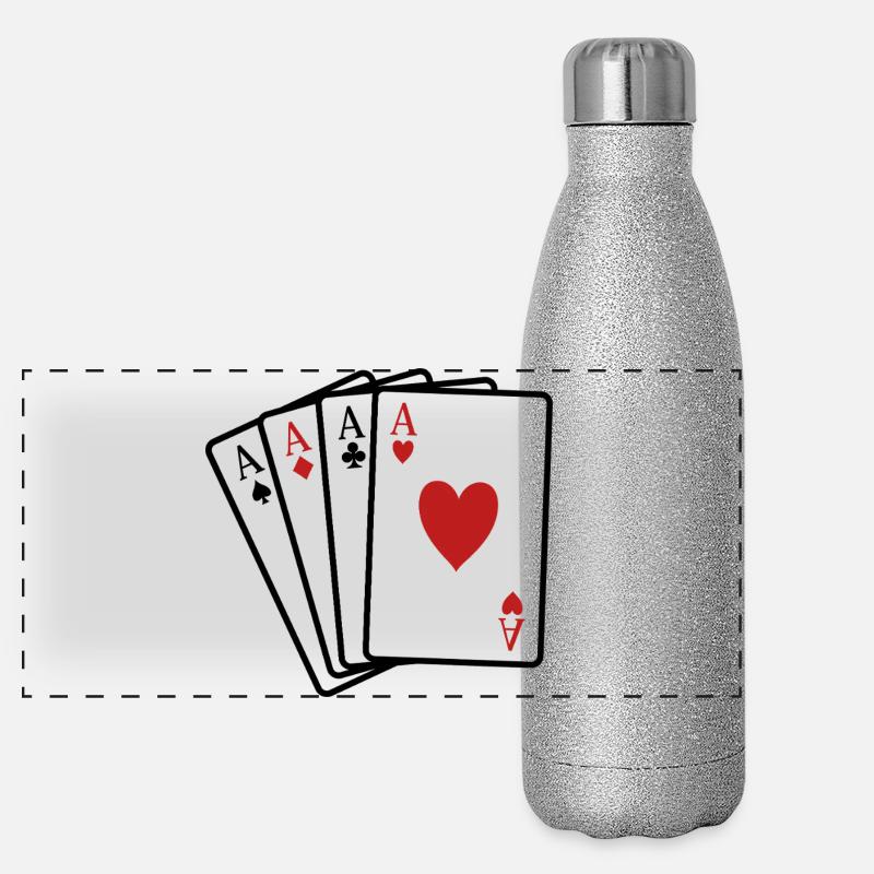 Pokerkarten Panorama Glitzer Isolierflasche 500 ml