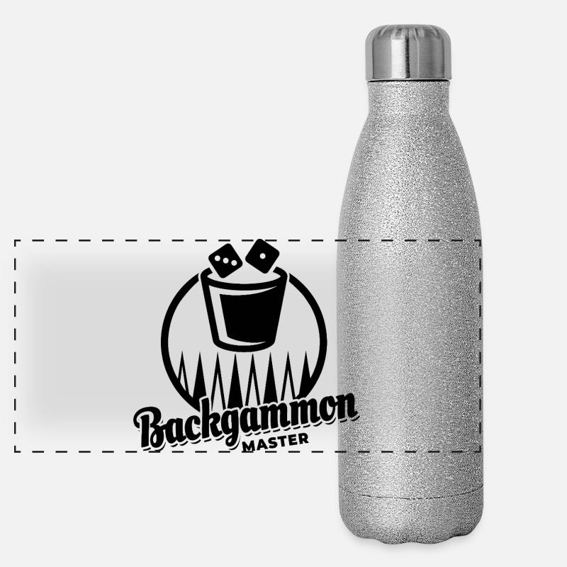 Maître du backgammon | Jeu de société | Don Gourde isotherme panoramique pailletée 500 ml