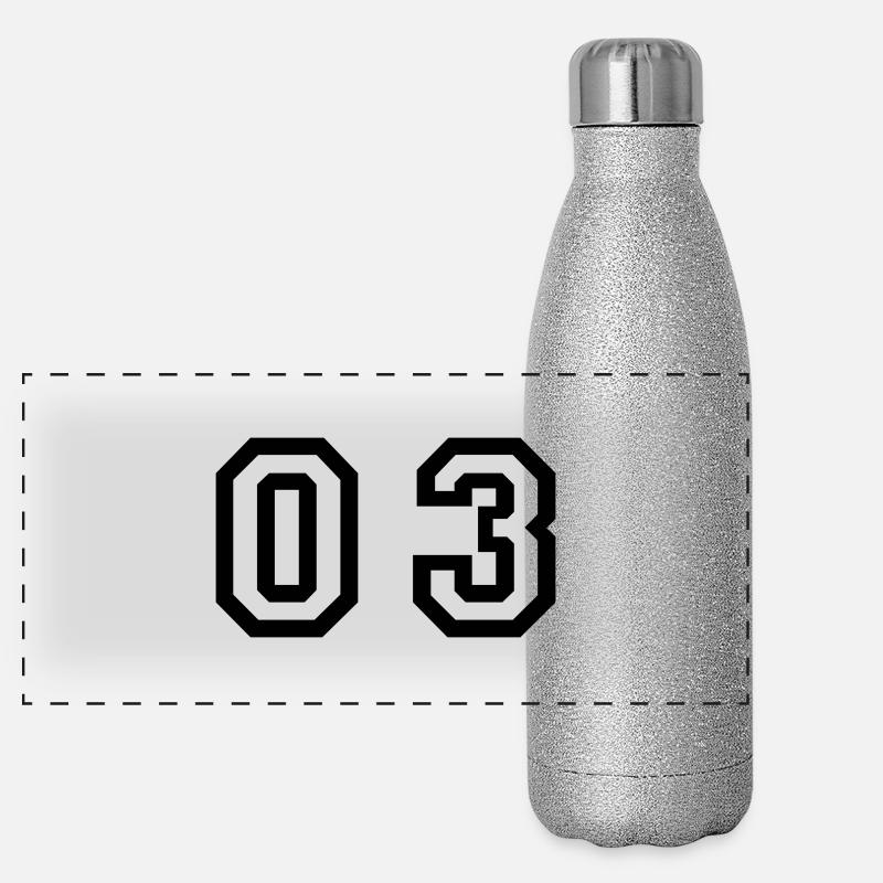 Nummer - 03 - null drei Panorama Glitzer Isolierflasche 500 ml