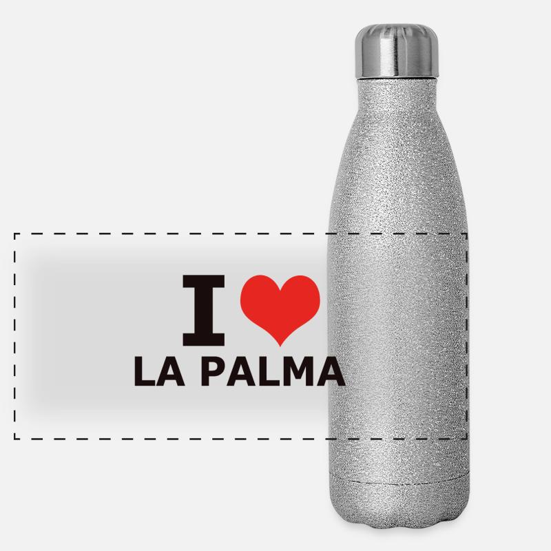 I LOVE LA PALMA Panoramic Glitter Thermal Bottle 500 ml