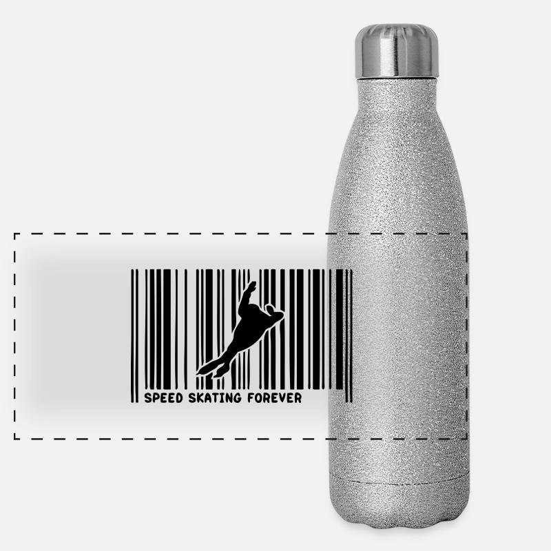 Barcode Eisschnelllauf skateur2 Panorama Glitzer Isolierflasche 500 ml