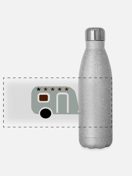 campen - Panorama Glitzer Isolierflasche 500 ml - Silber Glitzer - Vorne