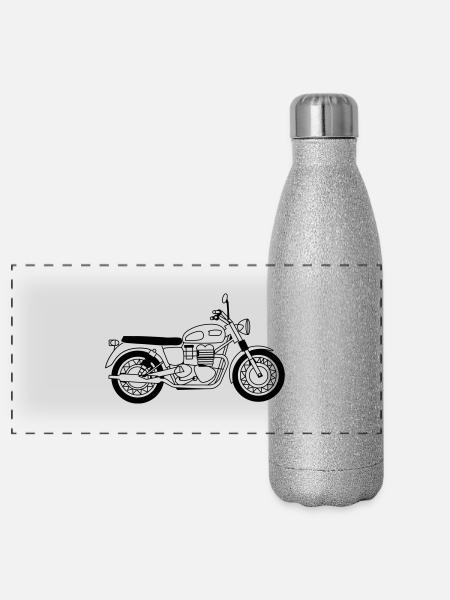 Bonnie - Panorama Glitzer Isolierflasche 500 ml - Silber Glitzer - Vorne
