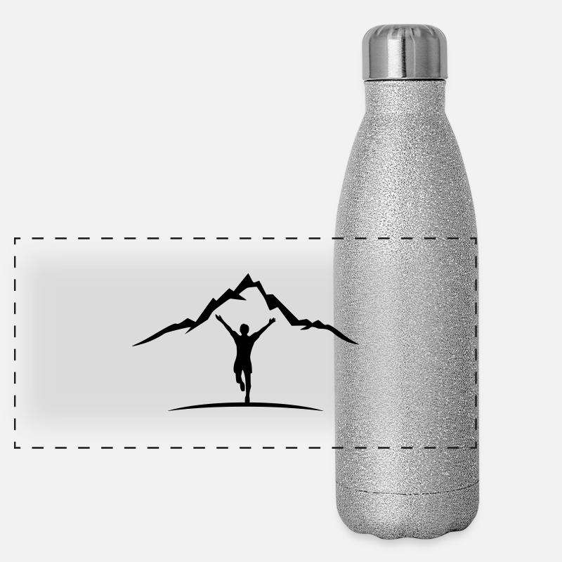 Sport - Jogger Berge Panorama Glitzer Isolierflasche 500 ml