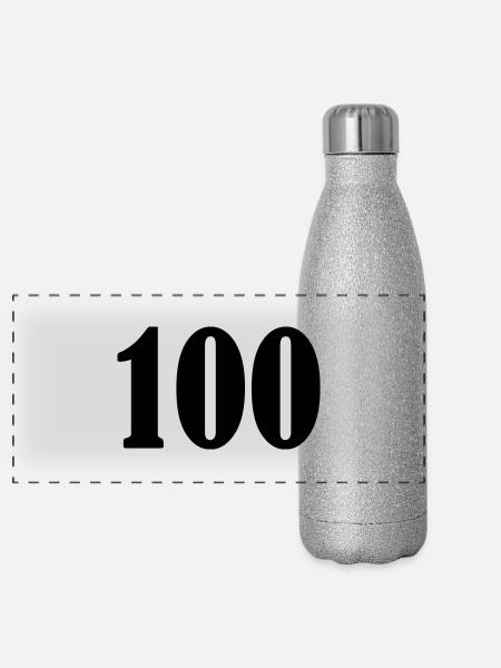 100 - Panorama Glitzer Isolierflasche 500 ml - Silber Glitzer - Vorne