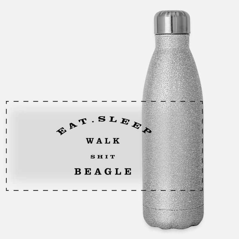 Manger, dormir, marcher, chier, Beagle Gourde isotherme panoramique pailletée 500 ml