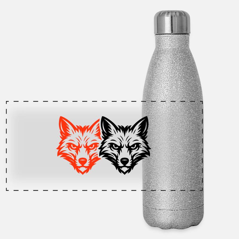 Fuchs Kopf Team Panorama Glitzer Isolierflasche 500 ml