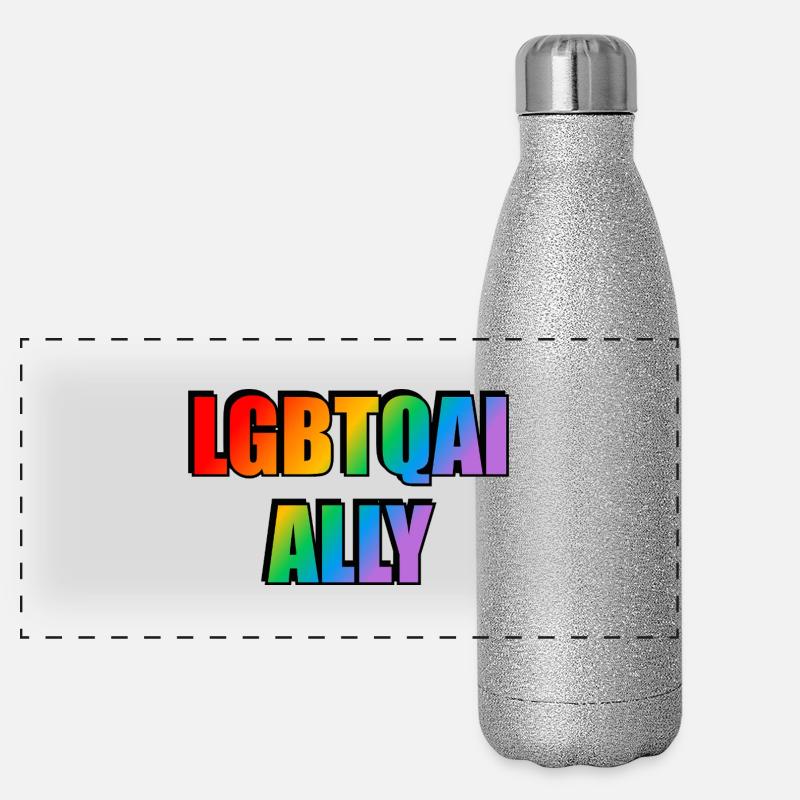 LGBTQ Ally Panoramic Glitter Thermal Bottle 500 ml